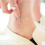 Crystal Star & Moon Platinum Plated Anklets Summer Gift