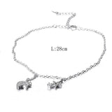 Crystal Star & Moon Platinum Plated Anklets Summer Gift