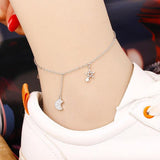 Crystal Star & Moon Platinum Plated Anklets Summer Gift