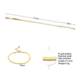 Flat Snake Chain Anklet for Women Metal Adjustable Herringbone Link Chain