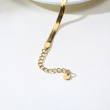 Flat Snake Chain Anklet for Women Metal Adjustable Herringbone Link Chain