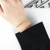 Flat Snake Chain Anklet for Women Metal Adjustable Herringbone Link Chain