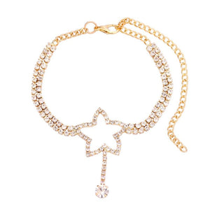 Silver Crystal Star Heart Anklets Bling Rhinestone Foot Jewellery