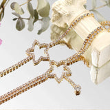 Silver Crystal Star Heart Anklets Bling Rhinestone Foot Jewellery