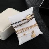 Summer Shell Scallop Beaded Anklets for Women Chain Rope Jewelry 8007