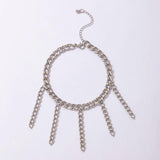 Punk Tassel Silver Chain Anklet Beach Jewelry