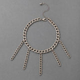 Punk Tassel Silver Chain Anklet Beach Jewelry