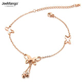 Butterfly Pendant Anklet Stainless Steel CZ Ankle Bracelet JA19033