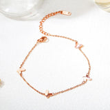 Rose Stainless Steel Butterfly Anklets Bohemia Chain Summer Jewelry