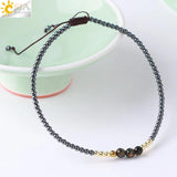 CSJA Natural Stone Round Bead Anklet for Women Reiki Woman Anklets Jewelry