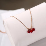Red Stone Anklet Titanium Steel Jewelry Woman Gift