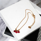 Red Stone Anklet Titanium Steel Jewelry Woman Gift