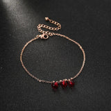 Red Stone Anklet Titanium Steel Jewelry Woman Gift