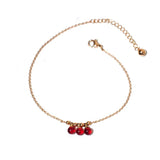 Red Stone Anklet Titanium Steel Jewelry Woman Gift