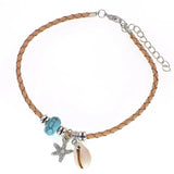 BOHO Leather Anklets for Women Girls Foot Jewelry Beach Bracelet Anklet