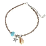 BOHO Leather Anklets for Women Girls Foot Jewelry Beach Bracelet Anklet