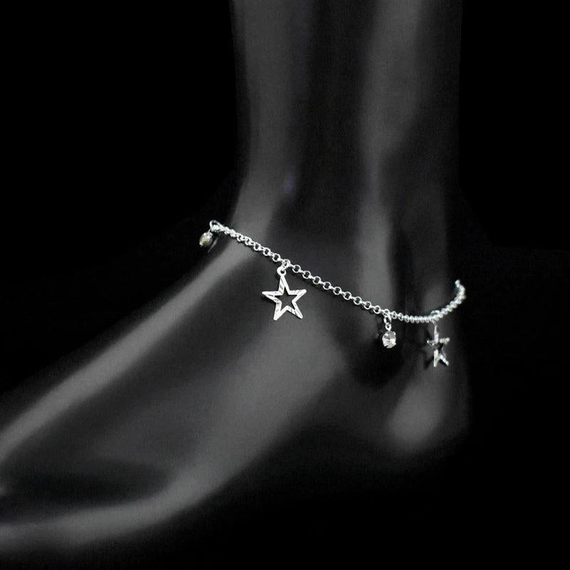 Bohemia CZ Silver Plated Anklet Rhinestone Anklets Bracelet Silver Foot Chain