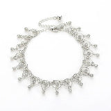 Rhinestone Tassel Anklet for Women Beach Barefoot Chain Jewelry