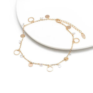 Boho Pearl Beads Anklet Shell Charm Women Summer Beach Jewelry