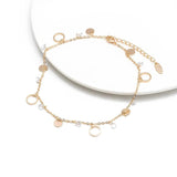 Boho Pearl Beads Anklet Shell Charm Women Summer Beach Jewelry