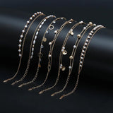 Boho Pearl Beads Anklet Shell Charm Women Summer Beach Jewelry