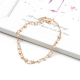 Boho Pearl Beads Anklet Shell Charm Women Summer Beach Jewelry