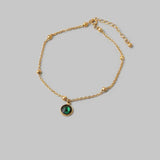 Emerald Agate Stone Anklet for Women High Jewelry