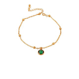 Emerald Agate Stone Anklet for Women High Jewelry