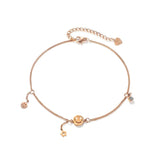 Smiley Face Stainless Steel Anklet for Summer