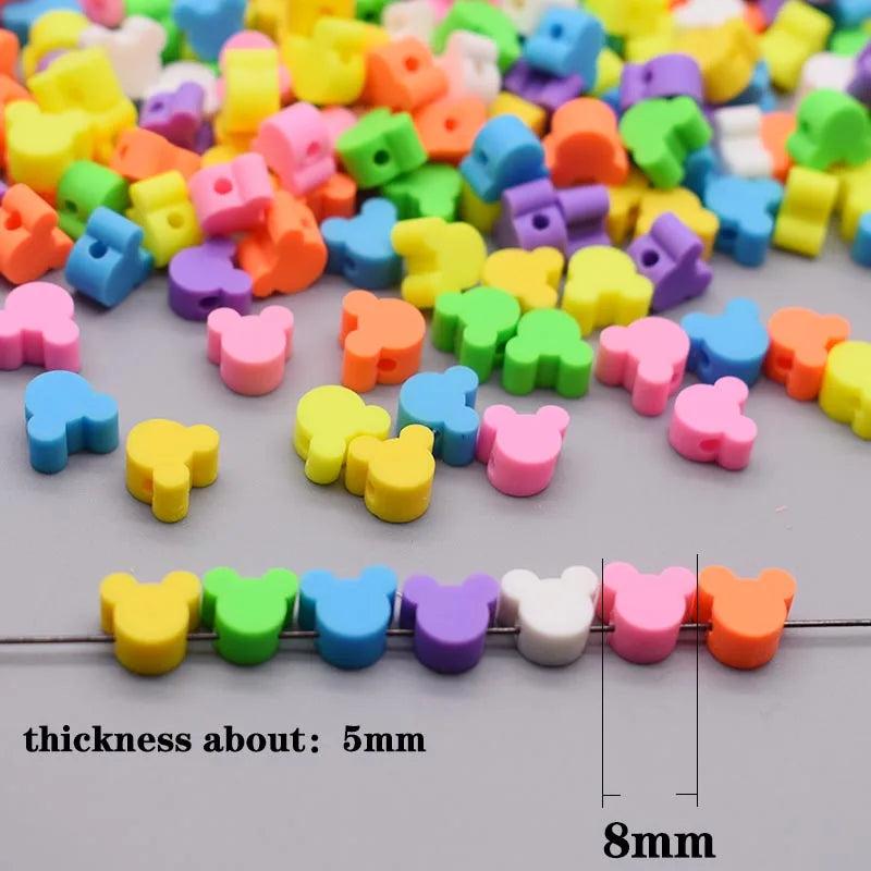 8mm Mickey Mouse Polymer Clay Beads DIY Jewelry Findings
