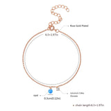 Garilina Opal Anklet with CZ Charm for Women