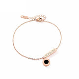 Stainless Steel Roman Numeral Anklet, Foot Jewelry for Women