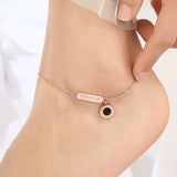 Stainless Steel Roman Numeral Anklet, Foot Jewelry for Women