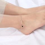 Stainless Steel Roman Numeral Anklet, Foot Jewelry for Women