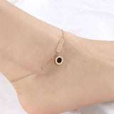 Stainless Steel Roman Numeral Anklet, Foot Jewelry for Women