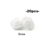 20pcs 21mm Double-faced Rose Flower Silicone Teething Beads BPA-Free