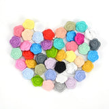 20pcs 21mm Double-faced Rose Flower Silicone Teething Beads BPA-Free
