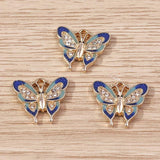 10pcs Crystal Butterfly Charms for Jewelry Making Women Drop Earrings Pendants