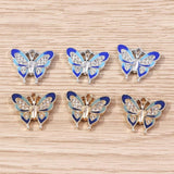 10pcs Crystal Butterfly Charms for Jewelry Making Women Drop Earrings Pendants