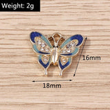 10pcs Crystal Butterfly Charms for Jewelry Making Women Drop Earrings Pendants