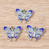 10pcs Crystal Butterfly Charms for Jewelry Making Women Drop Earrings Pendants