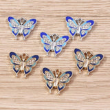 10pcs Crystal Butterfly Charms for Jewelry Making Women Drop Earrings Pendants