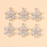 20Pcs Christmas Snowflake Zircon Necklaces Charms Pendants for DIY Earrings