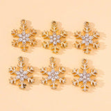 20Pcs Christmas Snowflake Zircon Necklaces Charms Pendants for DIY Earrings