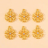 20Pcs Christmas Snowflake Zircon Necklaces Charms Pendants for DIY Earrings