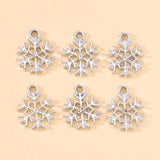 20Pcs Christmas Snowflake Zircon Necklaces Charms Pendants for DIY Earrings