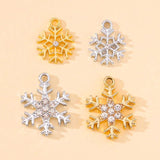 20Pcs Christmas Snowflake Zircon Necklaces Charms Pendants for DIY Earrings