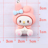 10Pcs Resin Rabbit Cat Dog Pendant DIY Jewelry Making Charms