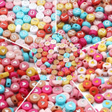Colorful Mixed Letter Acrylic Beads Round Flat Heart Alphabet Charms Beads