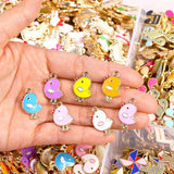 20Pcs 14*20mm Chicken Pendant Enameled Charms for DIY Earrings Keychain